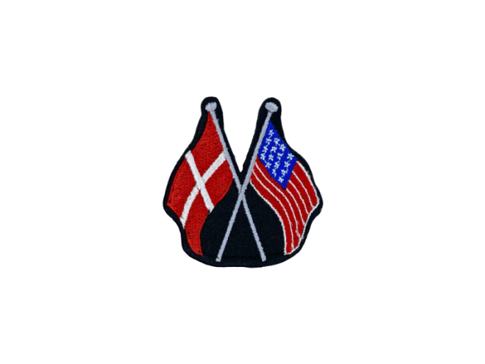 Dansk-USA venskabsflag på kryds - Patch Mærke