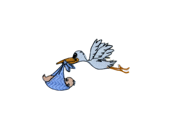 Stork med baby - Patch Mærke