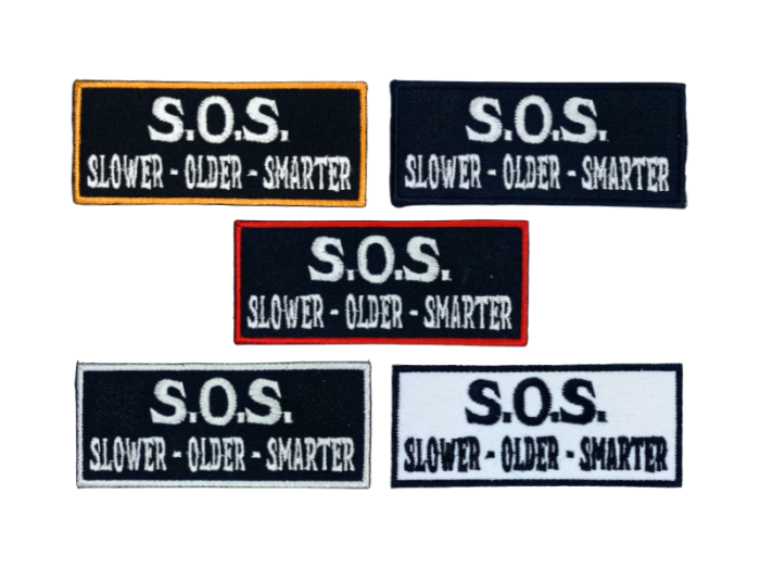 SOS Slower Older Smarter - Patch  Mærke