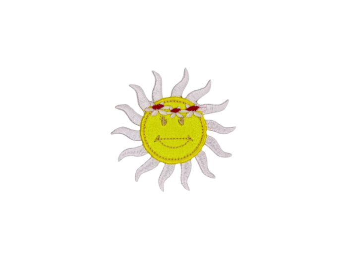 Sol med blomster pige - Patch Mærke