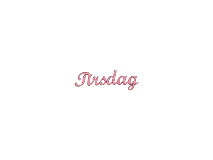 Tirsdag ( Tekst ) - Patch Mærke