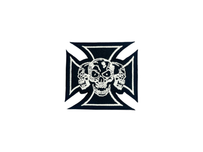 Skelet Hoveder Skull 7,7cm - Patch Mærke