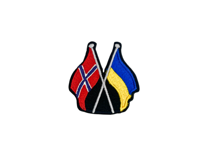 Norge-Ukraine venskabsflag på kryds - Patch Mærke