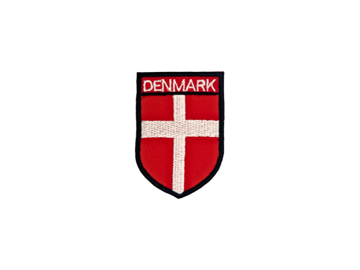 Danmark Flag Skjold 6cm høj - Patch Mærke