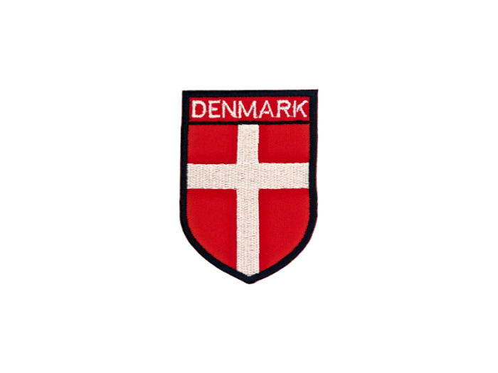 Danmark Flag Skjold 8cm høj - Patch Mærke