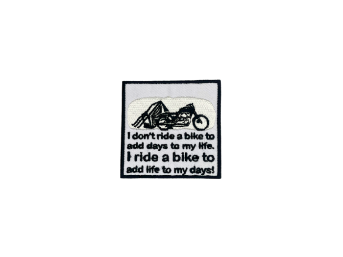 I Dont ride a bike 6,5cm - Patch Mærke