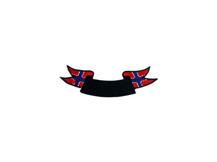 Norge lille bue Flag med eget navn - Patch Mærke