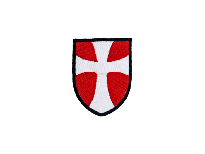 Malteser Flag Dannebrog Skjold 6,5cm høj - Patch Mærke