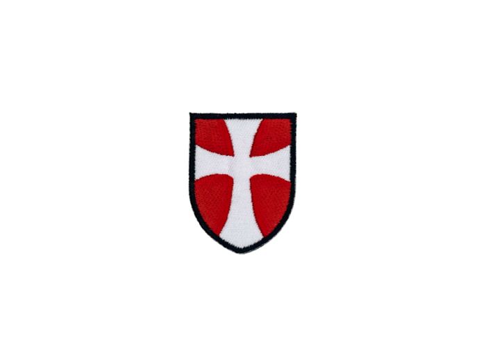 Malteser Flag Dannebrog Skjold 5cm høj - Patch Mærke