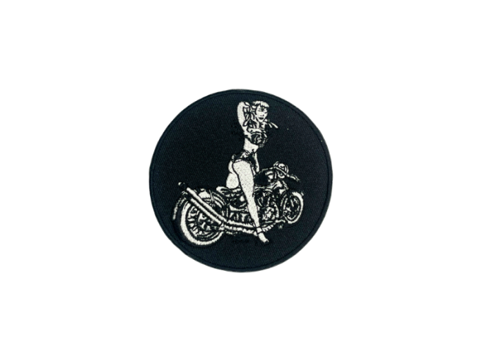 Motorcykel Dame 7,5cm - Patch Mærke