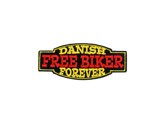 Free Danish Biker Forever 10cm - Patch Mærke