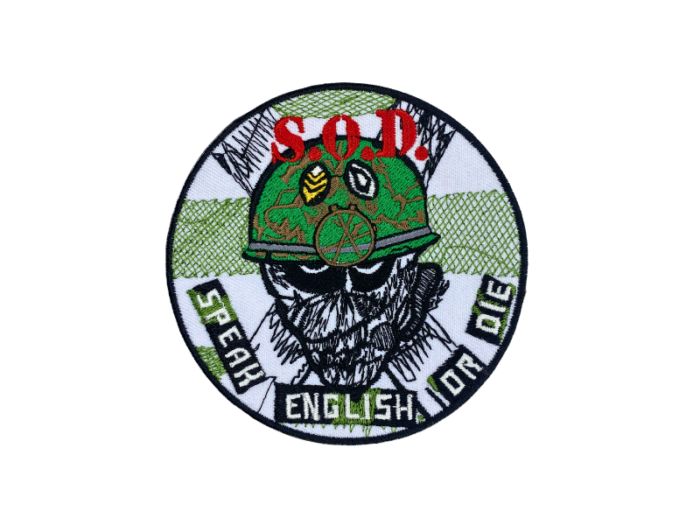 SOD Speak English Or Die Musik Band Logo Emblem - Patch Mærke