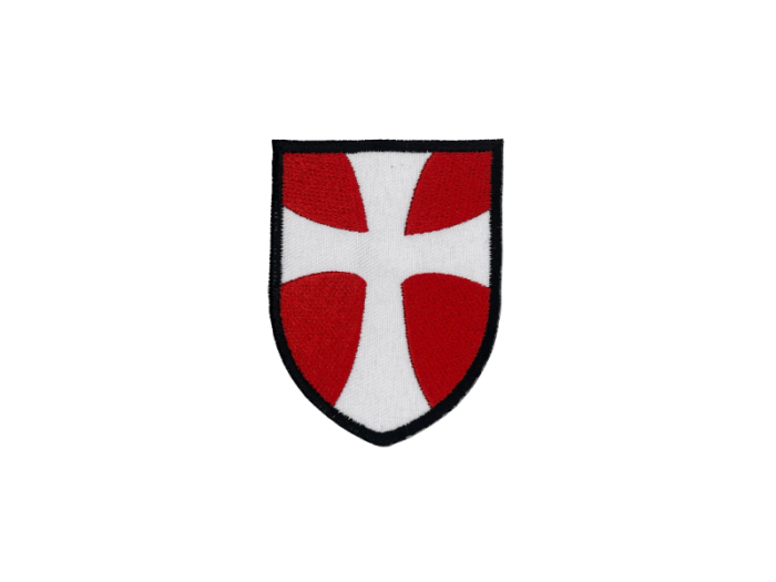 Malteser Flag Dannebrog Skjold 6cm høj - Patch Mærke