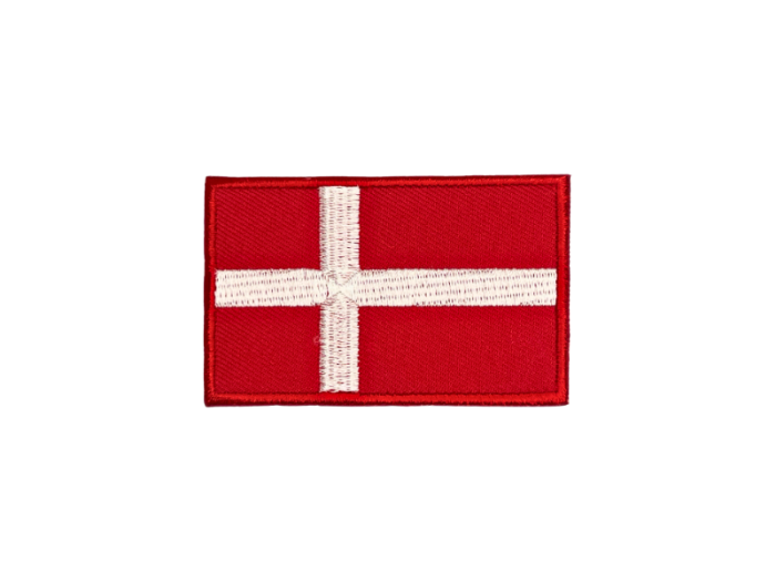 Danmark Flag Dannebrog aflang 10cm - Patch Mærke