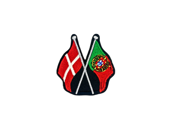 Danmark-Portugal venskabsflag på kryds - Patch Mærke