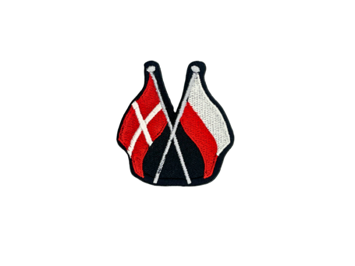 Danmark-Polen venskabsflag på kryds - Patch Mærke