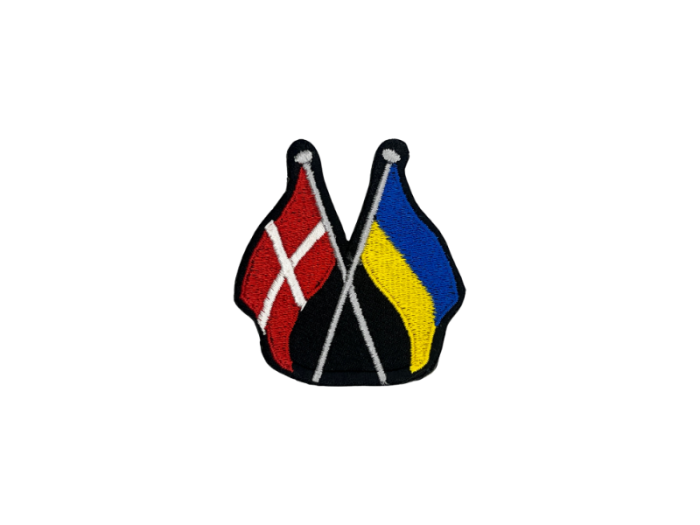Danmark-Ukraine venskabsflag på kryds - Patch Mærke