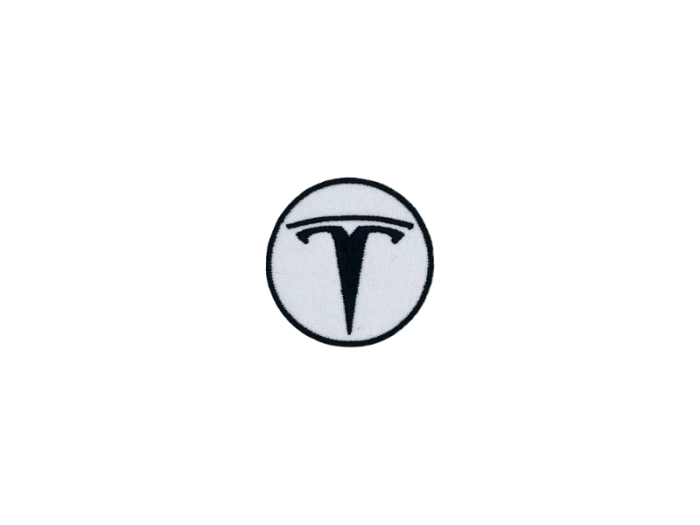 Tesla Logo 5cm rund Emblem - Patch Mærke