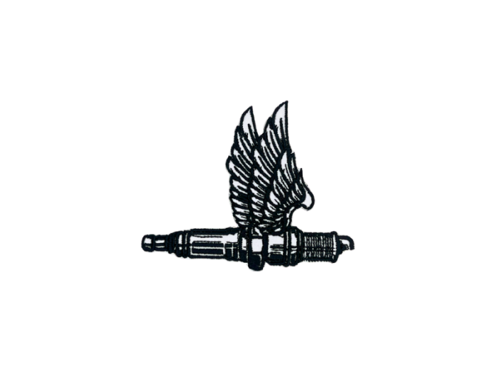 Tændrør med vinger Emblem- Patch Mærke