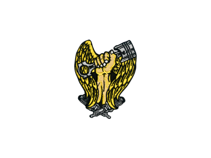 Tændrør med Hånd vinger og stempel Emblem- Patch Mærke
