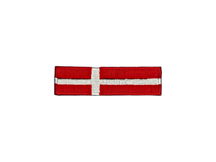 Danmark Flag Dannebrog aflang 2 farvet kant - Patch Mærke