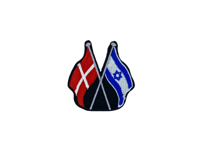 Danmark-Israel venskabsflag på kryds - Patch Mærke