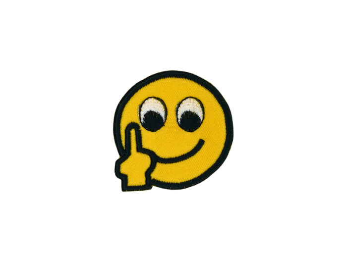 Smiley med Fuck finger - Patch Mærke