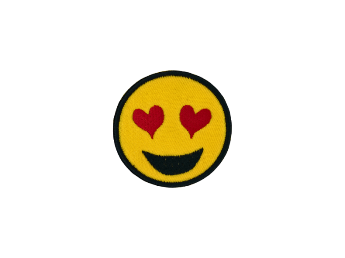 Smiley med Hjerte øjn - Patch Mærke
