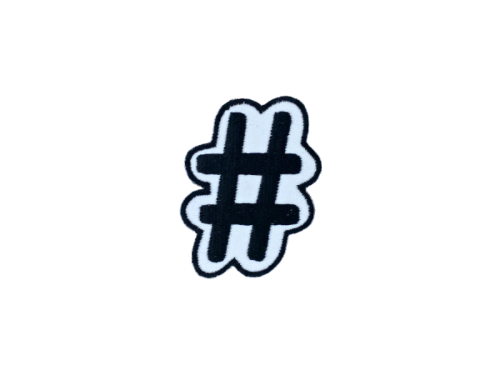 Hashtag symbol Emblem - Patch Mærke