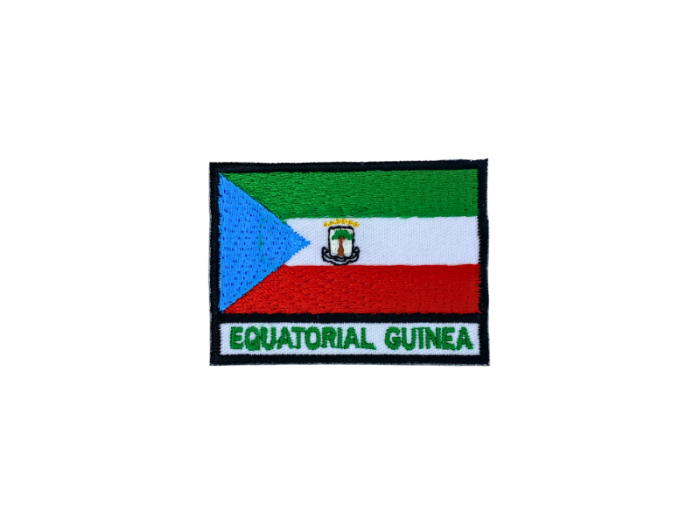 Equatorial Guinea Flag med Navn 7x5cm  - Patch Mærke