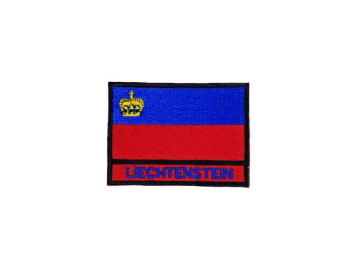 Lichtenstein Flag med Navn 7x5cm  - Patch Mærke