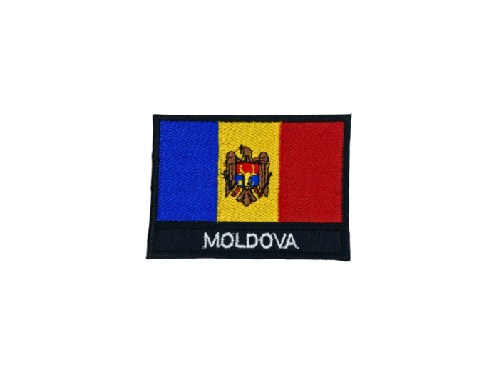 Moldova Flag med Navn 7x5cm - Patch Mærke