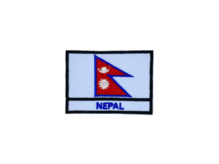 Nepal Flag med Navn 7x5cm - Patch Mærke