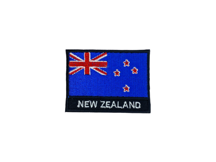 New Zealand Flag med Navn 7x5cm - Patch Mærke
