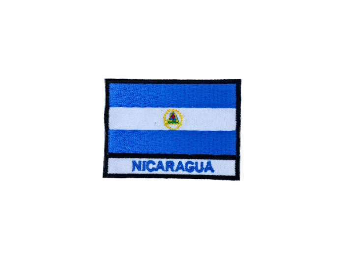 Nicaragua Flag med Navn 7x5cm - Patch Mærke