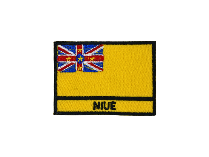 Niue Flag med Navn 7x5cm - Patch Mærke