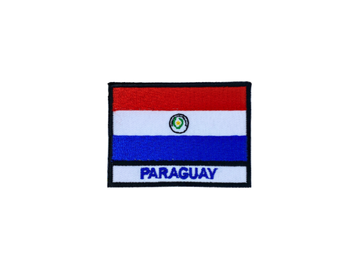 Paraguay Flag med Navn 7x5cm - Patch Mærke