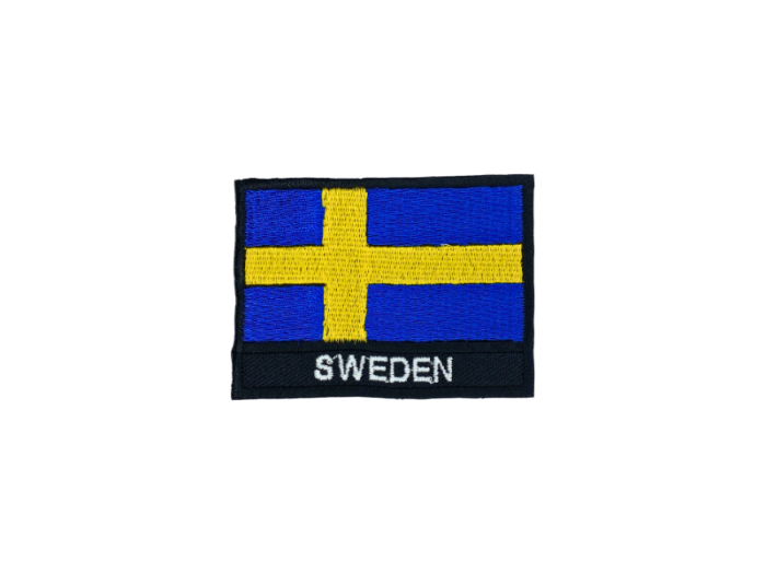 Sweden Flag med Navn 7x5cm - Patch Mærke