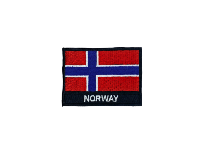 Norway Flag med Navn 7x5cm - Patch Mærke