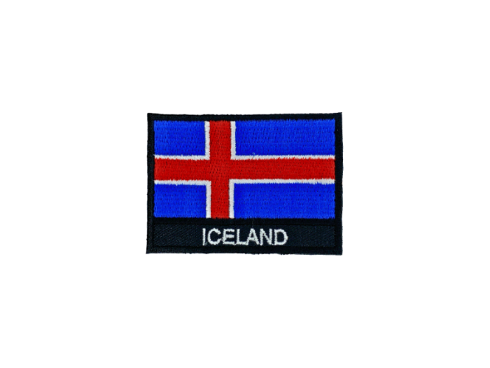 Iceland Flag med Navn 7x5cm - Patch Mærke