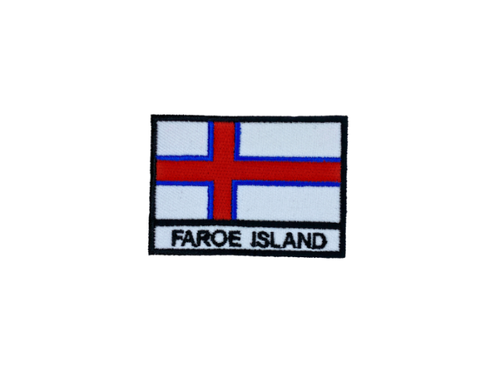 Faroe Island Flag med Navn 7x5cm - Patch Mærke