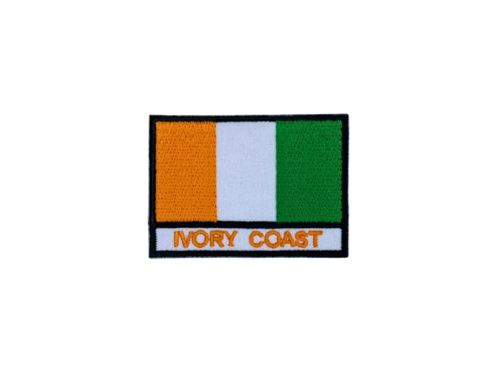 Ivoty Coast Flag med Navn 7x5cm - Patch Mærke