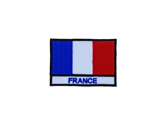 France Flag med Navn 7x5cm - Patch Mærke