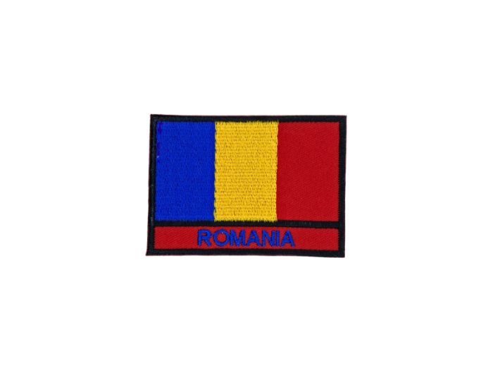 Romania Flag med Navn 7x5cm - Patch Mærke
