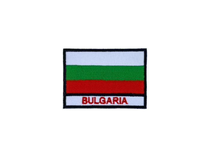 Bulgaria Flag med Navn 7x5cm - Patch Mærke