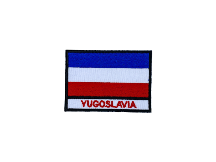 Yogoslavia Flag med Navn 7x5cm - Patch Mærke