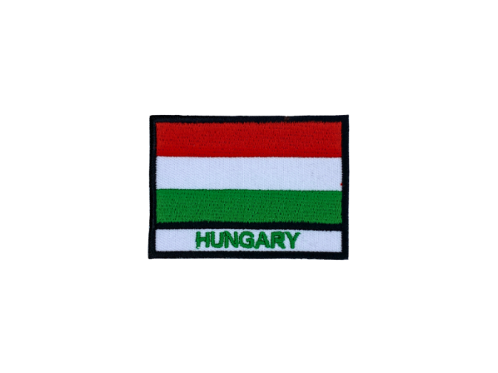 Hungary Flag med Navn 7x5cm - Patch Mærke
