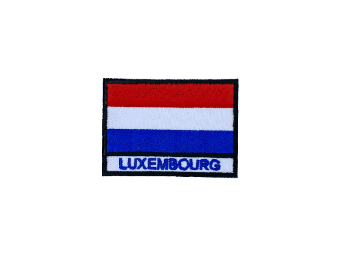 Luxemborg Flag med Navn 7x5cm - Patch Mærke
