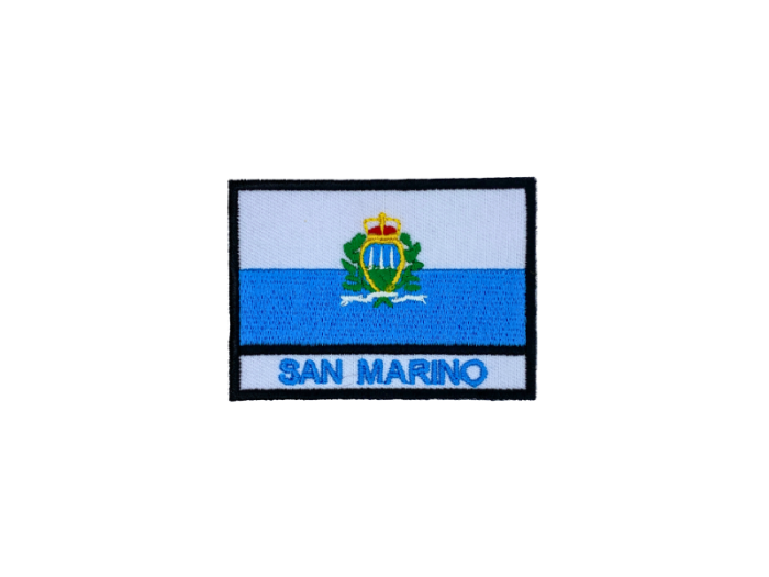 San Marino Flag med Navn 7x5cm - Patch Mærke