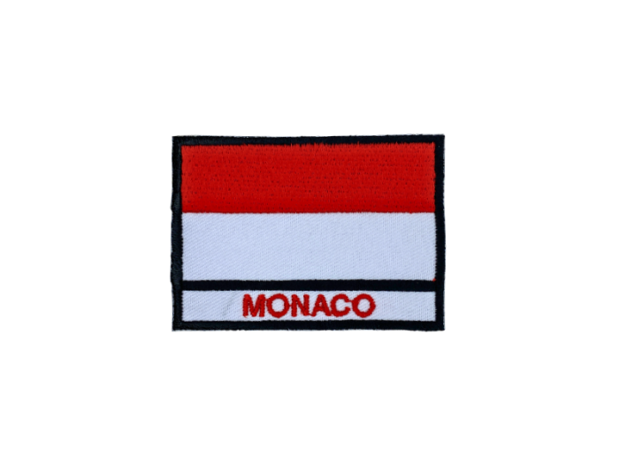 Monaco Flag med Navn 7x5cm - Patch Mærke